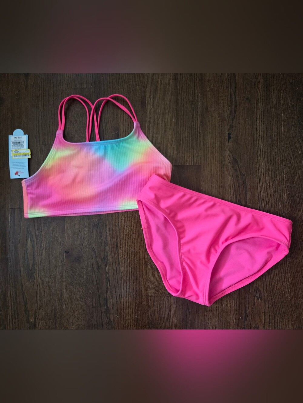 New Cat & Jack Girls L 10/12 Rainbow Swimsuit